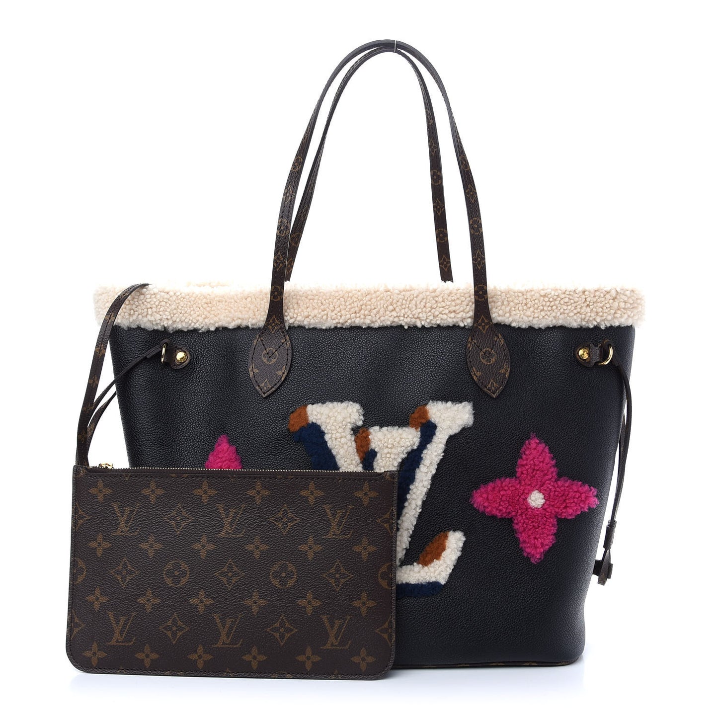 Calfskin Monogram Teddy Neverfull MM Black