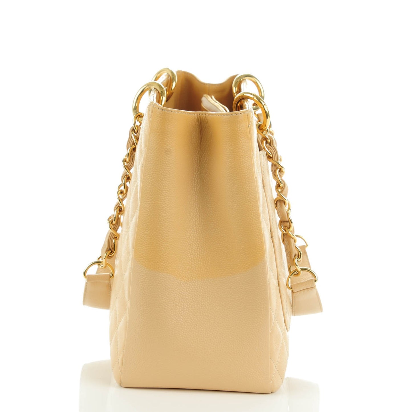 Caviar Quilted Grand Shopping Tote GST Beige Clair