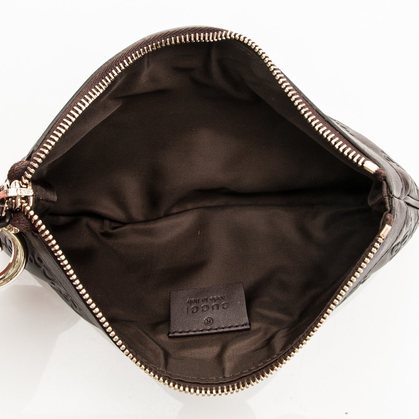 Guccissima Signature New Britt Wristlet Chocolate