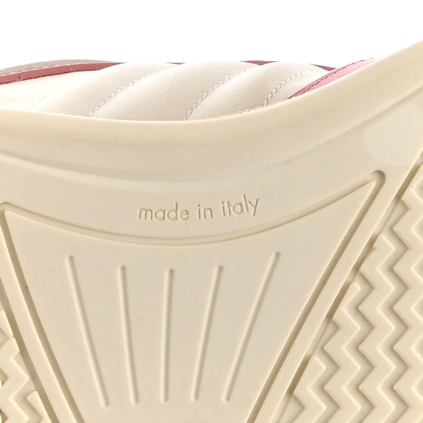 Calfskin Womens Re-Web Sneakers 36.5 White Pink