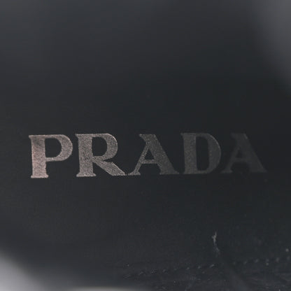 Prada Spazzolato Re-Nylon Metal Triangle Logo Lace Up 55mm Ankle Boots 39.5 Black 8 of 9