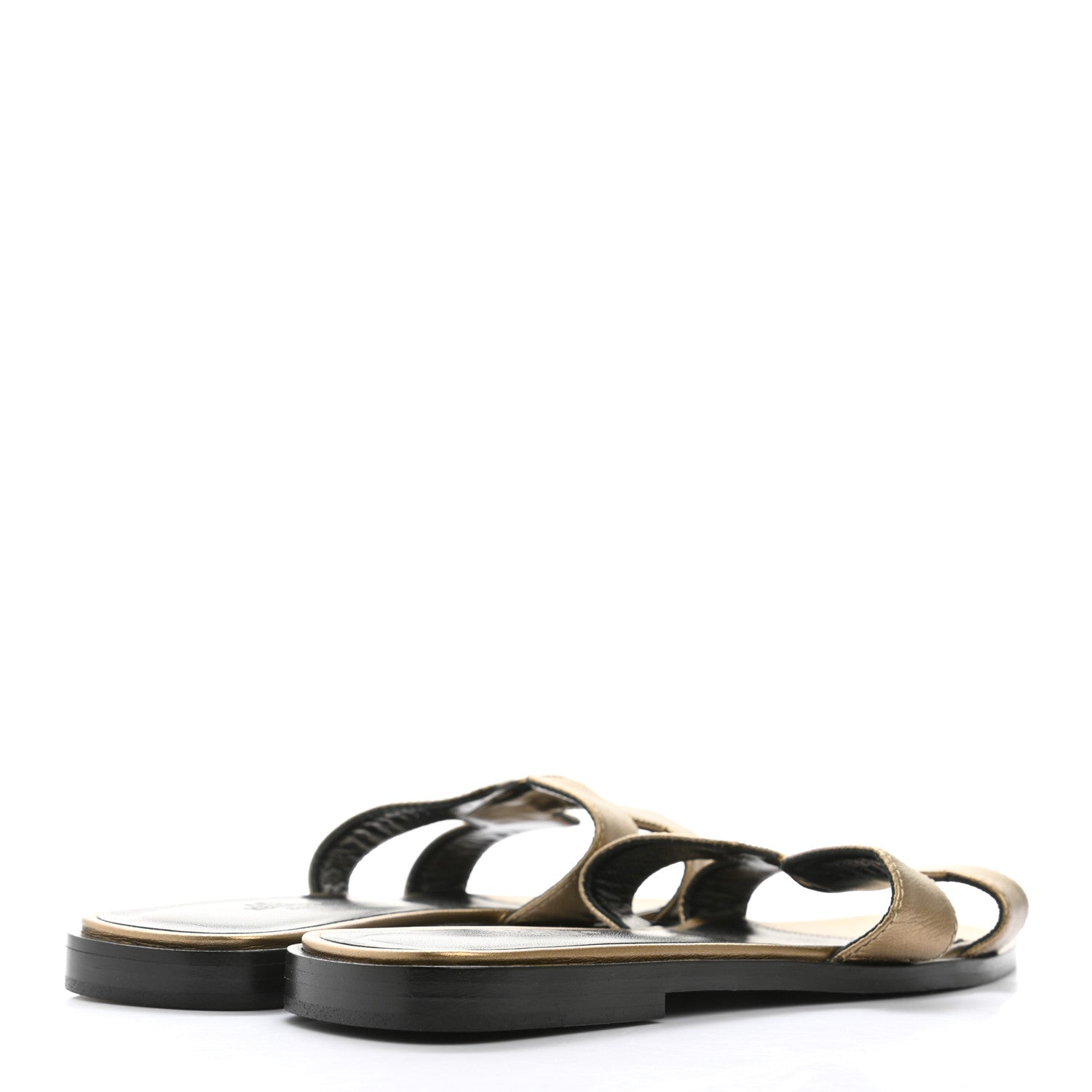 Hermes Metallic Epsom Oran Sandals 36 Vert Bronze 4 of 8