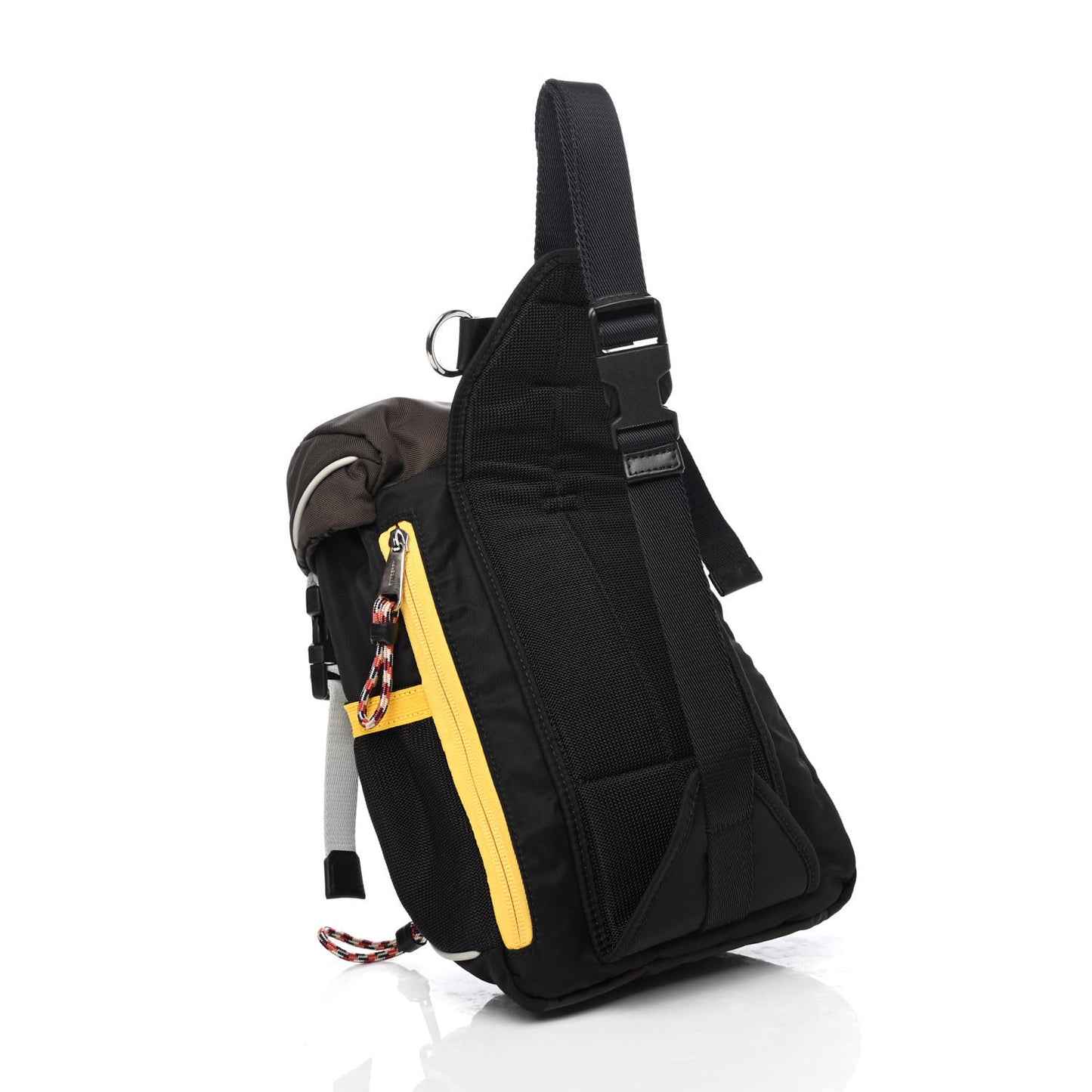 Nylon Medium Leo Sling Bag Black Yellow Grey