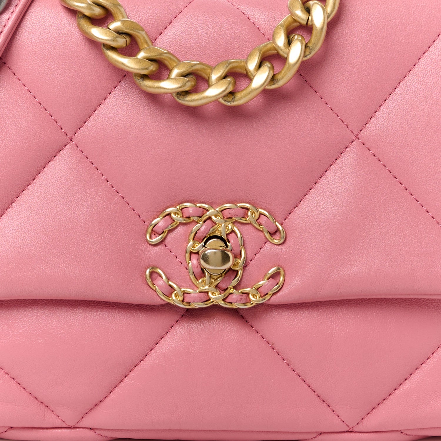Chanel Lambskin Quilted Medium Chanel 19 Flap Dark Pink 9 of 15