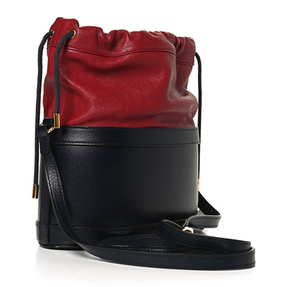 Gucci Azalea Sakai Be Green Calfskin Horsebit 1955 Drawstring Bucket Bag Blue New Cherry Red 3 of 14
