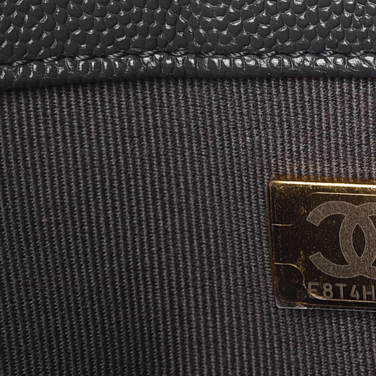 Chanel Caviar Chevron Quilted Medium Boy Flap Dark Grey 9 of 11
