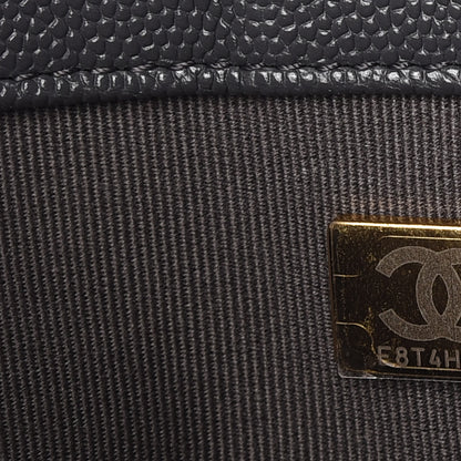 Chanel Caviar Chevron Quilted Medium Boy Flap Dark Grey 9 of 11