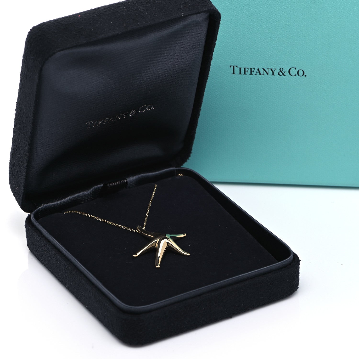 Tiffany 18K Yellow Gold 28mm Elsa Peretti Starfish Pendant Necklace 6 of 6