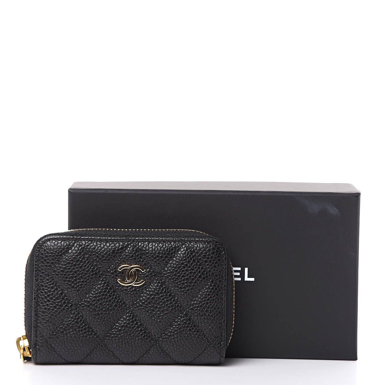 Chanel Caviar Quilted Zip Coin Purse Black 8 of 8