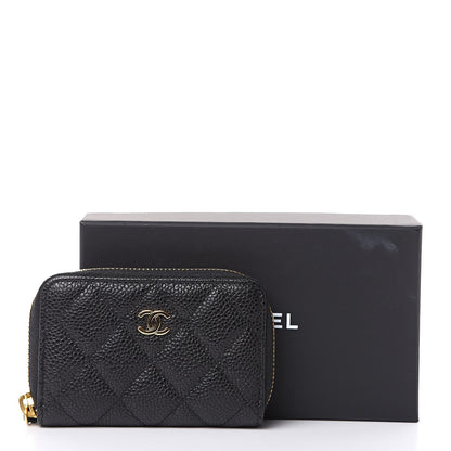 Chanel Caviar Quilted Zip Coin Purse Black 8 of 8