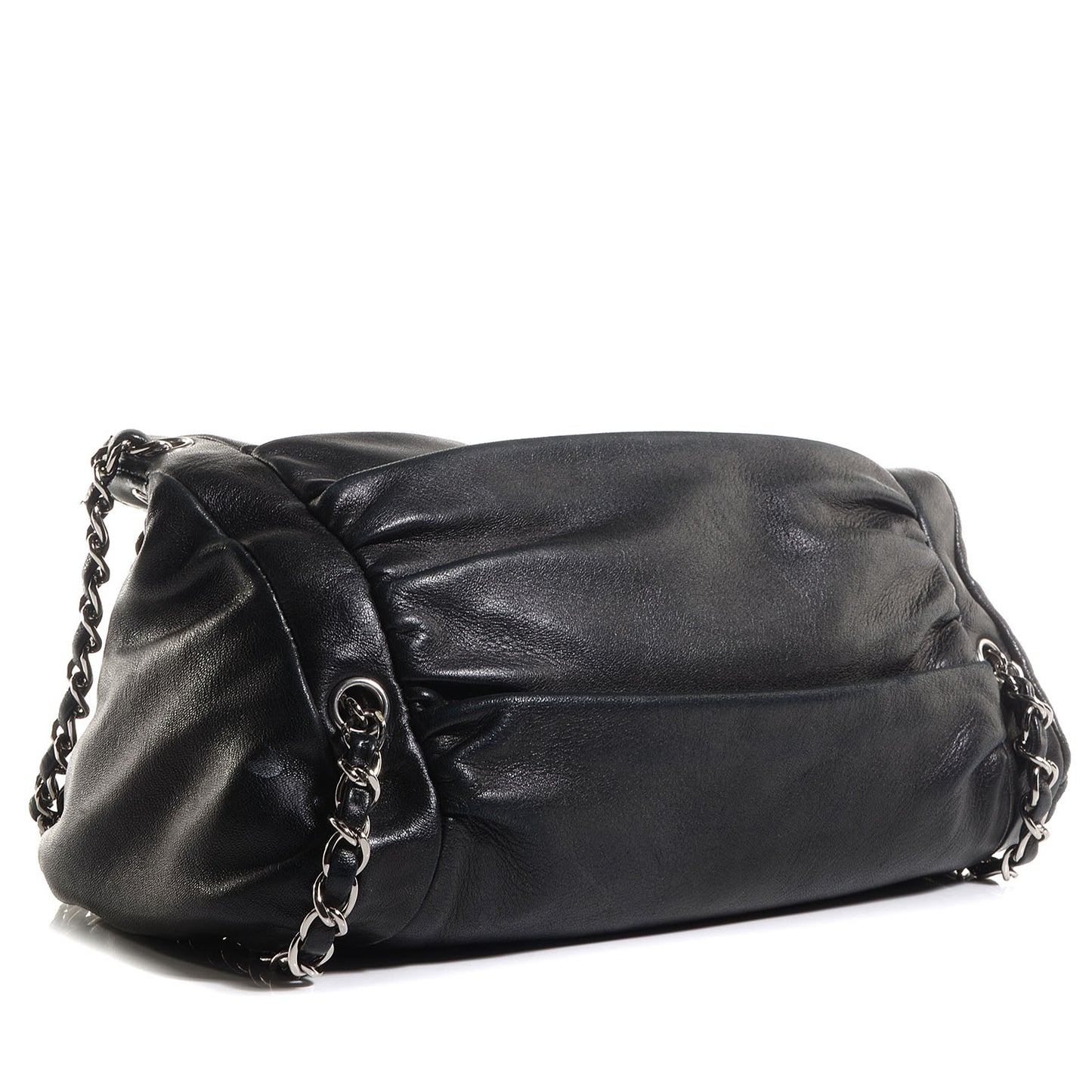 Lambskin Small Sharpei Shoulder Bag Black