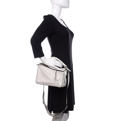Loewe Calfskin Small Puzzle Bag White 3 of 12