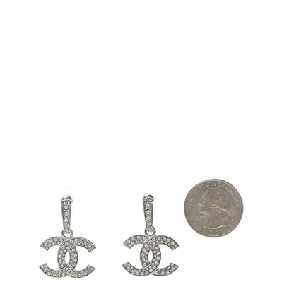 Chanel Crystal Palais Garnier CC Drop Earrings Silver 2 of 5