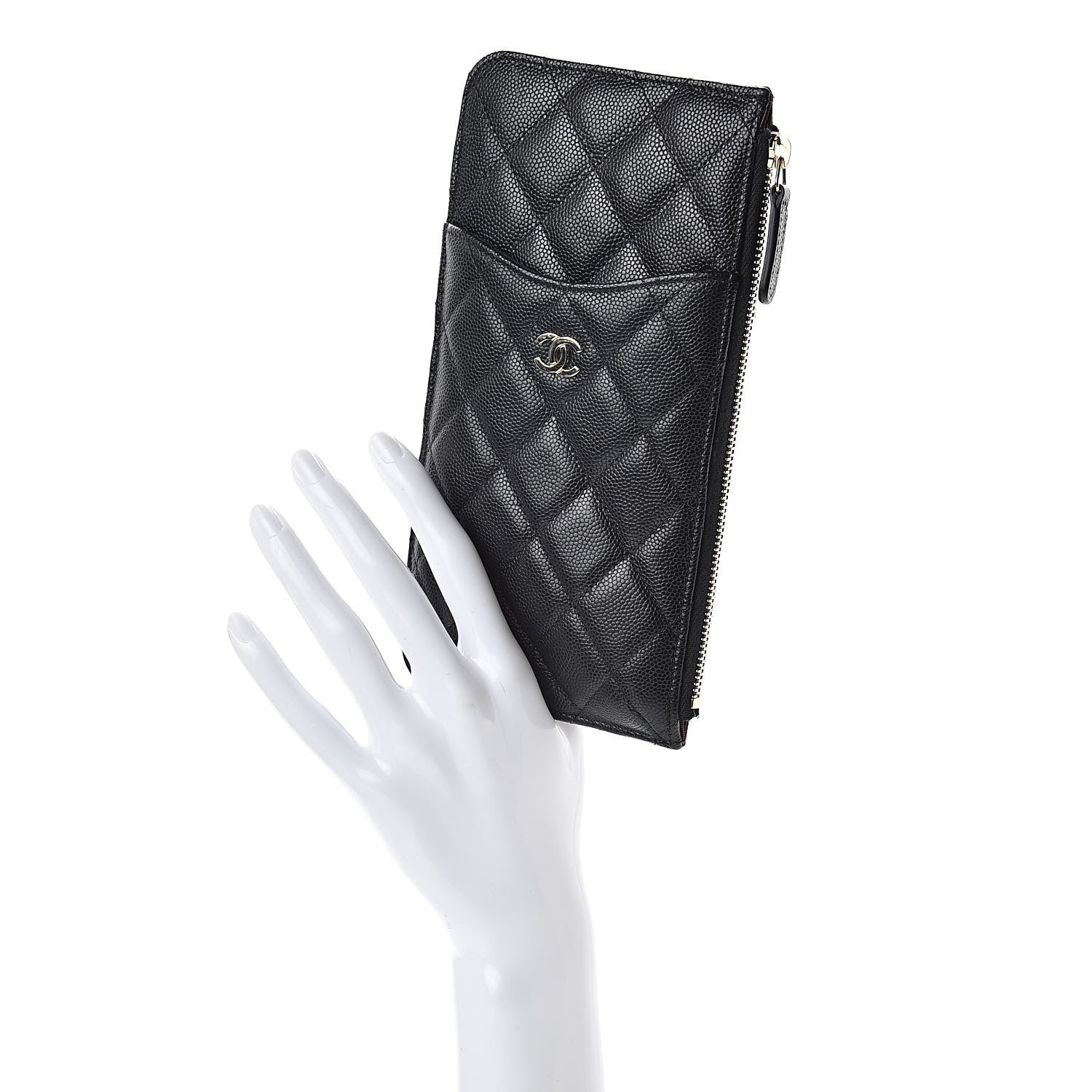 Chanel Caviar Quilted Classic Flat Wallet Pouch Black 2 of 10