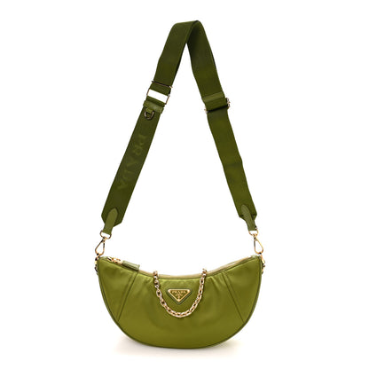 Prada Re-Nylon Saffiano Demi-lune Shoulder Bag Edera 1 of 10