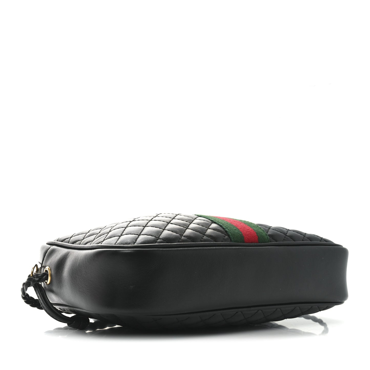 Calfskin Web Trapuntata Small GG Shoulder Bag Black