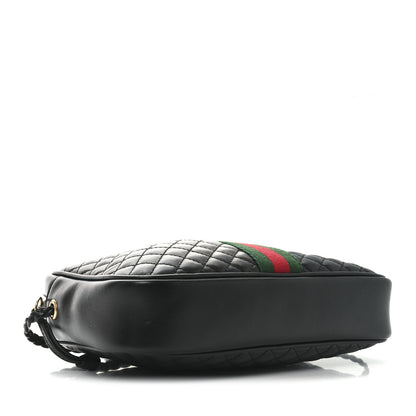 Gucci Calfskin Web Trapuntata Small GG Shoulder Bag Black 4 of 10
