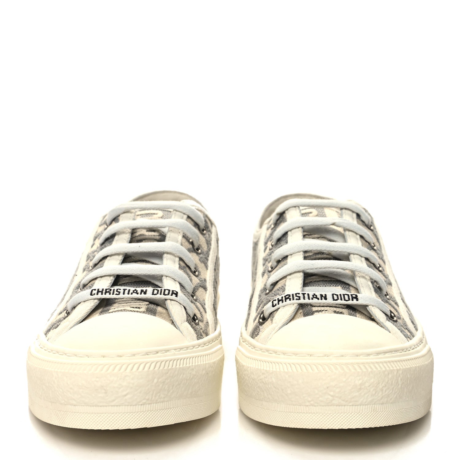 Christian Dior Canvas Oblique Walk'N'Dior Low Top Sneakers 36.5 Stone Grey 2 of 9
