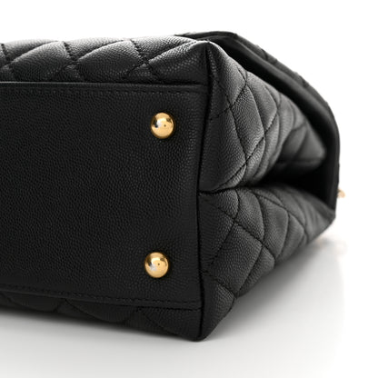 Chanel Caviar Lizard Quilted Small Coco Handle Flap Black 10 of 11