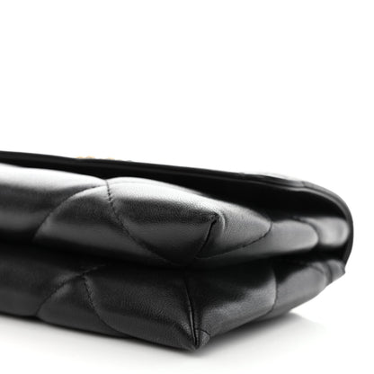 Chanel Lambskin Quilted Chanel 19 Flap Clutch Black 12 of 14