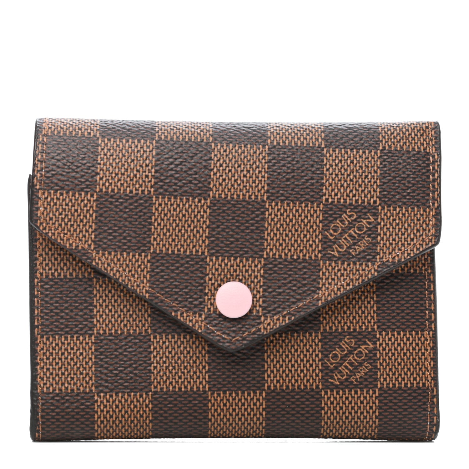 Louis Vuitton Damier Ebene Victorine Wallet Rose Ballerine 1 of 7