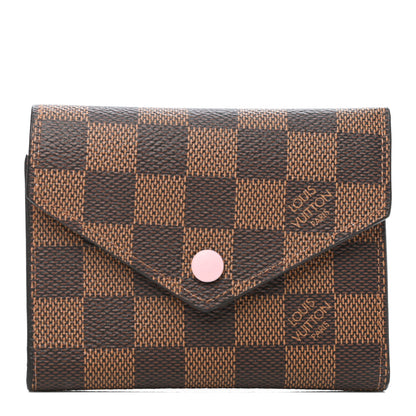 Louis Vuitton Damier Ebene Victorine Wallet Rose Ballerine 1 of 7