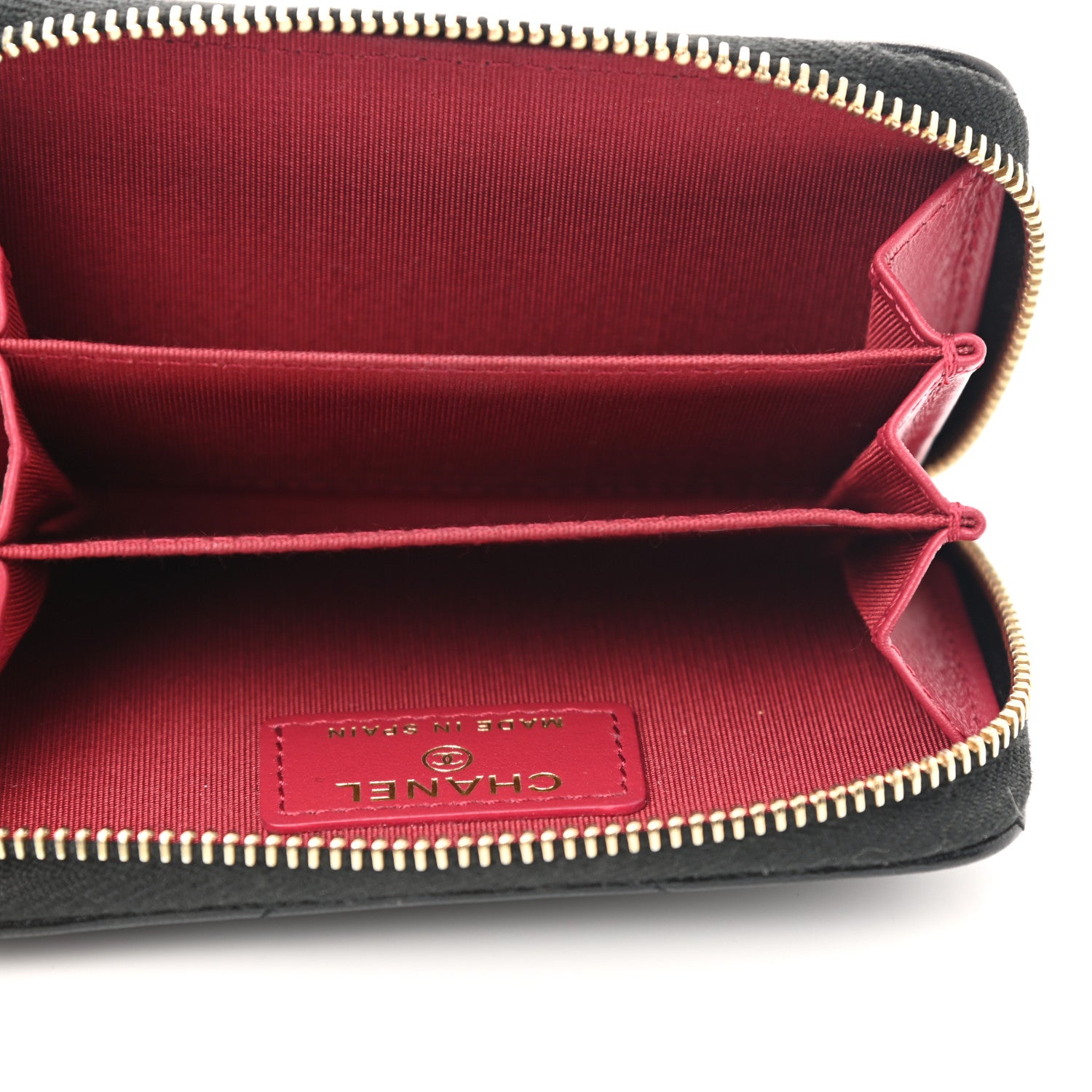 Chanel Lambskin Quilted Chanel 19 Zip Around Coin Purse Wallet Black 5 of 10