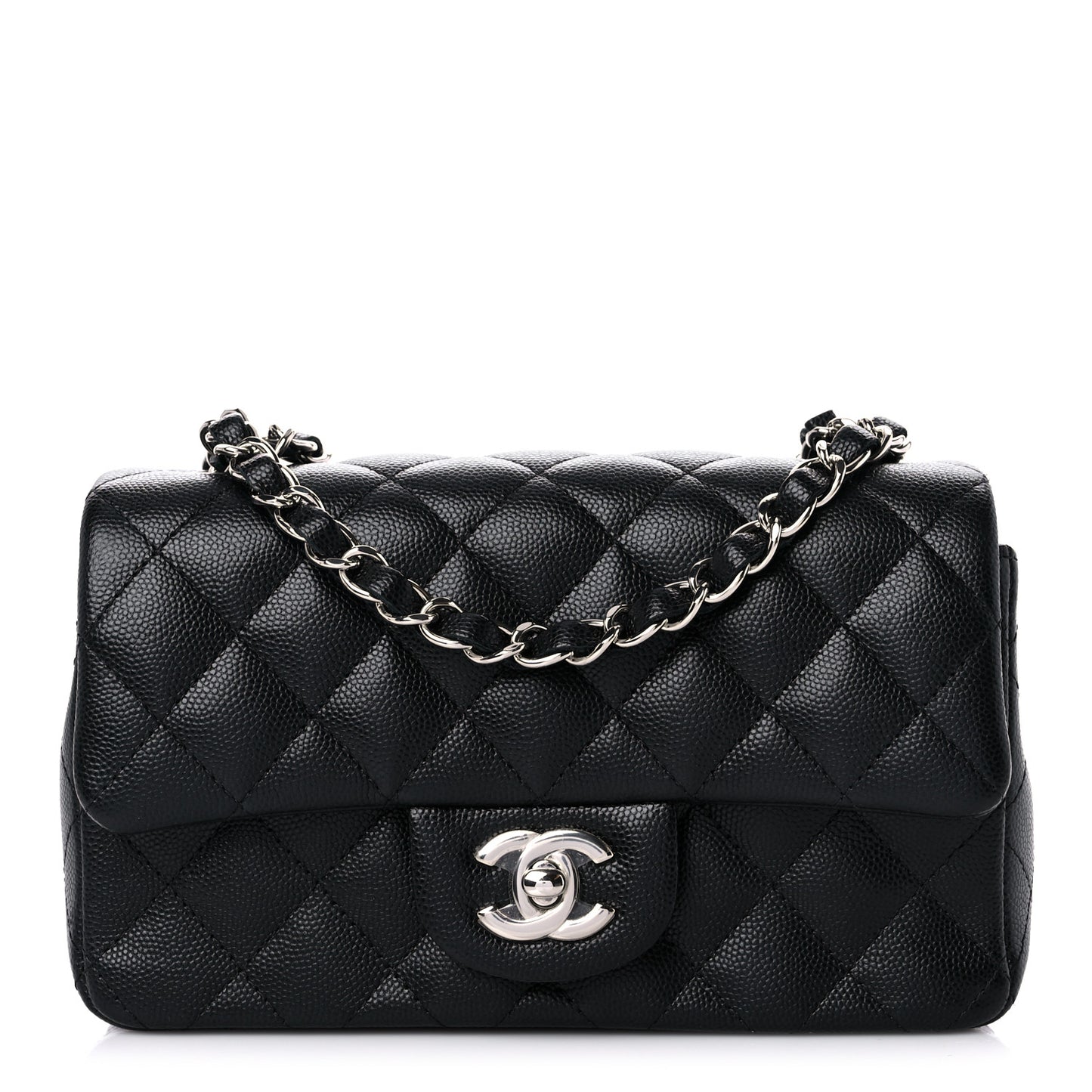 Caviar Quilted Mini Rectangular Flap Black