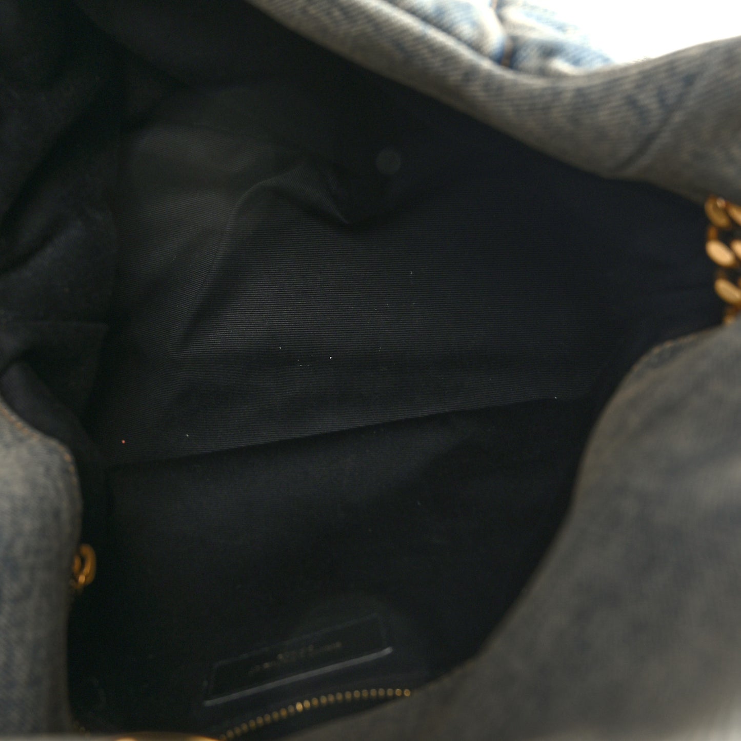 Denim Quilted Medium Loulou Puffer Monogram Chain Satchel Blue Cinnamon
