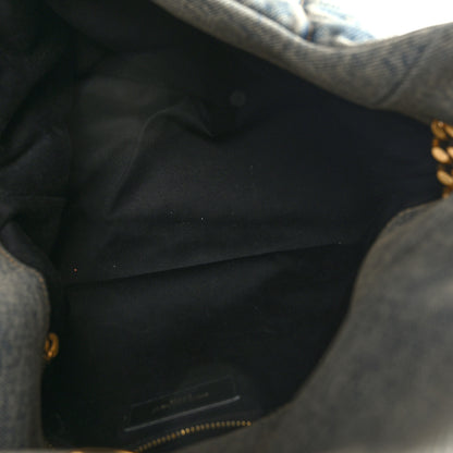 Saint Laurent Denim Quilted Medium Loulou Puffer Monogram Chain Satchel Blue Cinnamon 5 of 9