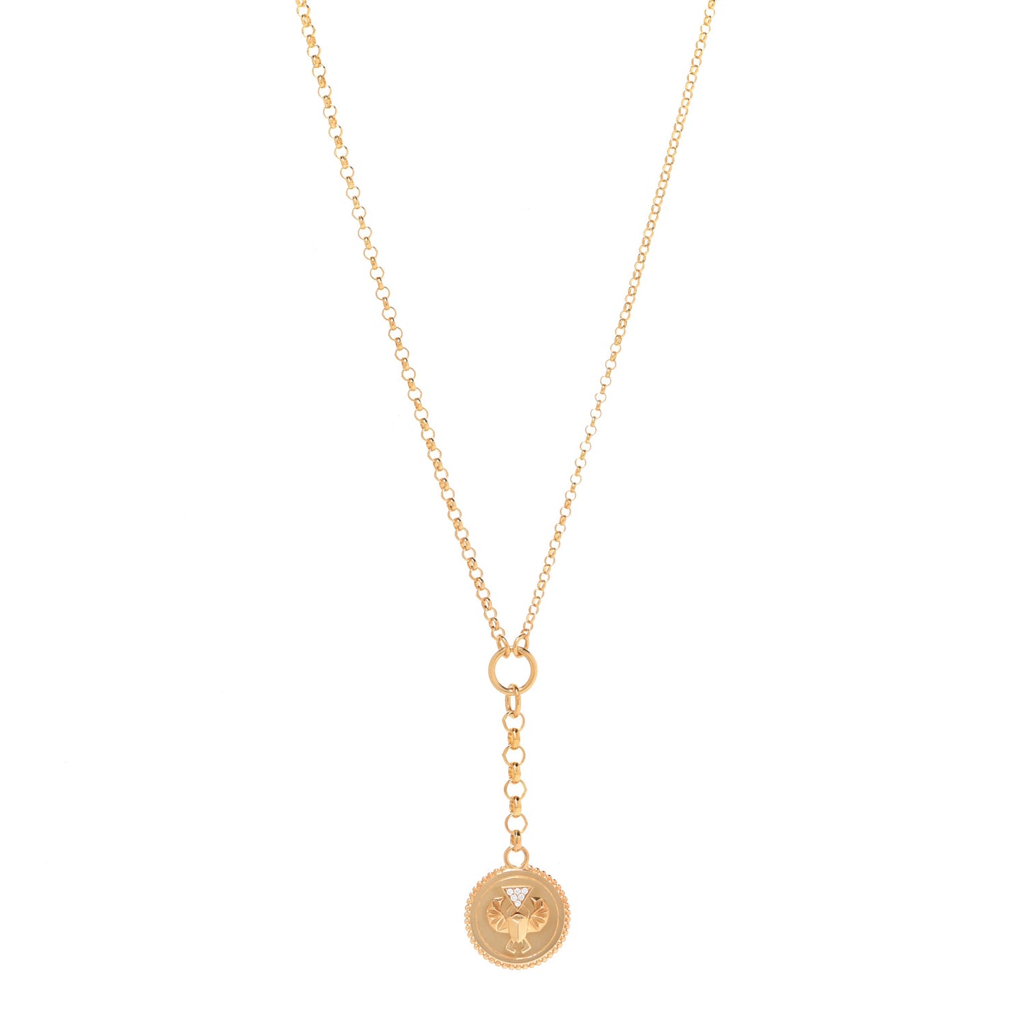 18K Yellow Gold Diamond Protection Baby Mixed Belcher Extension Chain Necklace