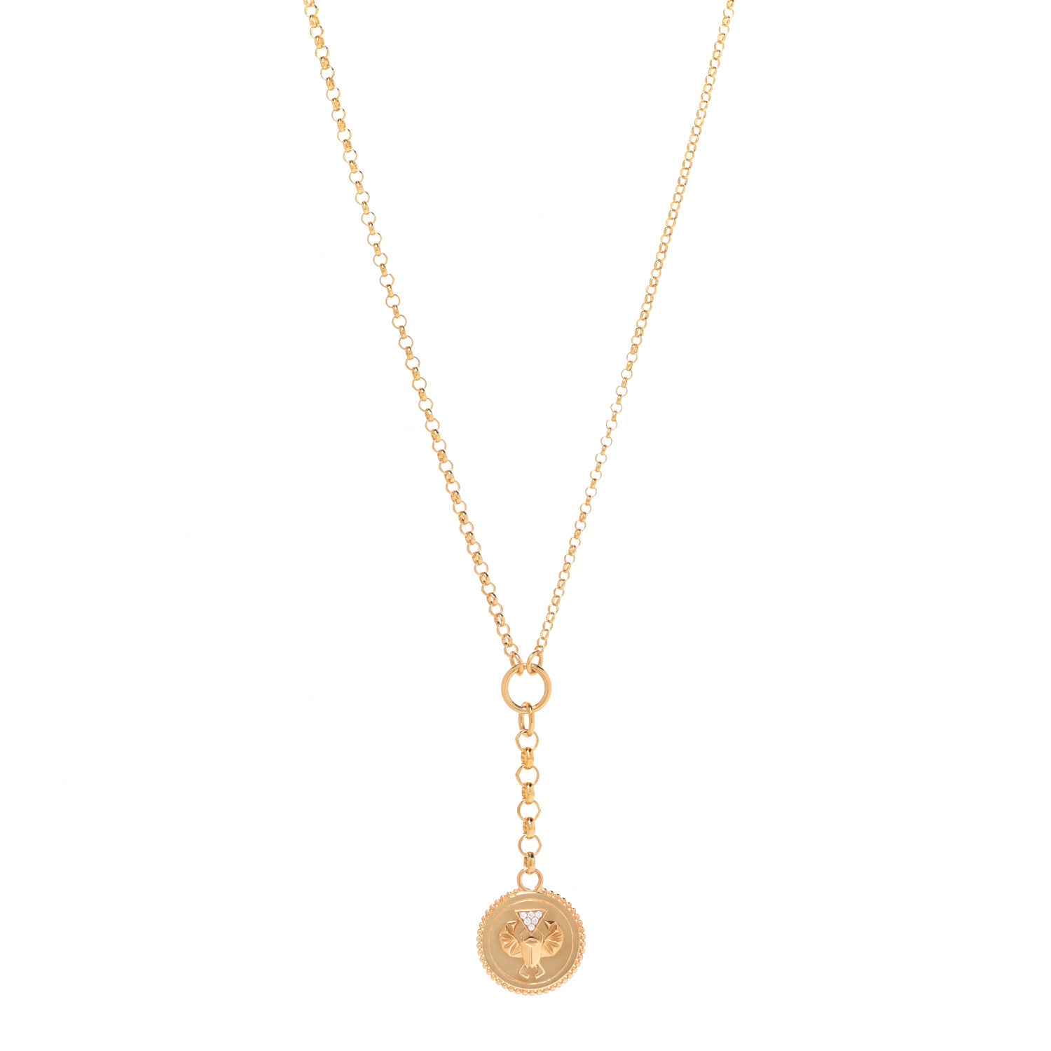 Foundrae 18K Yellow Gold Diamond Protection Baby Mixed Belcher Extension Chain Necklace 1 of 6
