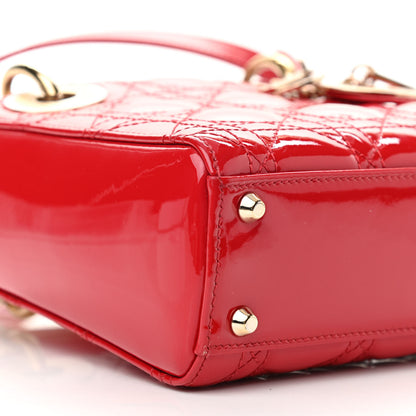 Christian Dior Patent Cannage Mini Lady Dior Red 9 of 10