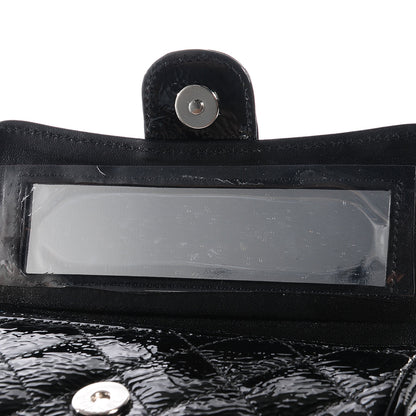 Chanel Distressed Patent Quilted Flap Cosmetic Case Black 10 of 10