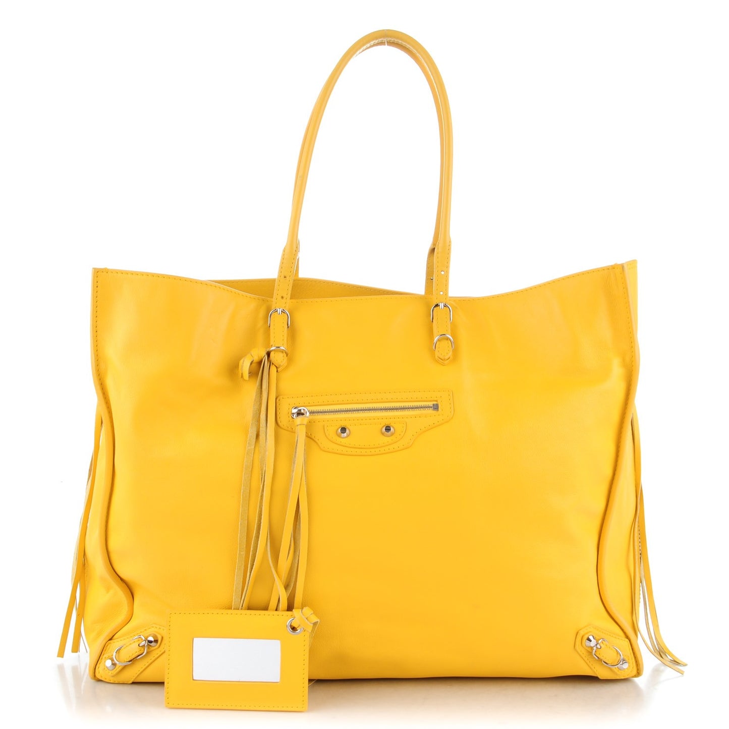 Supple Calfskin Papier A4 Zip Around Tote Jaune Soleil