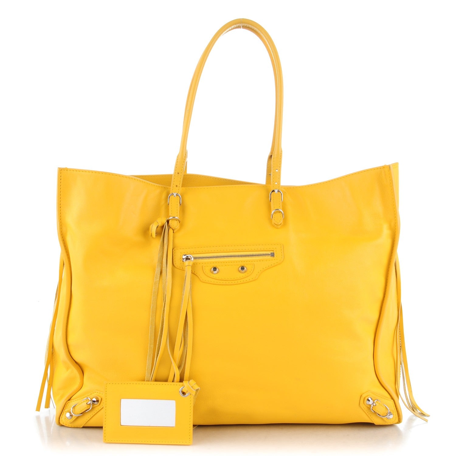 Balenciaga Supple Calfskin Papier A4 Zip Around Tote Jaune Soleil 1 of 8