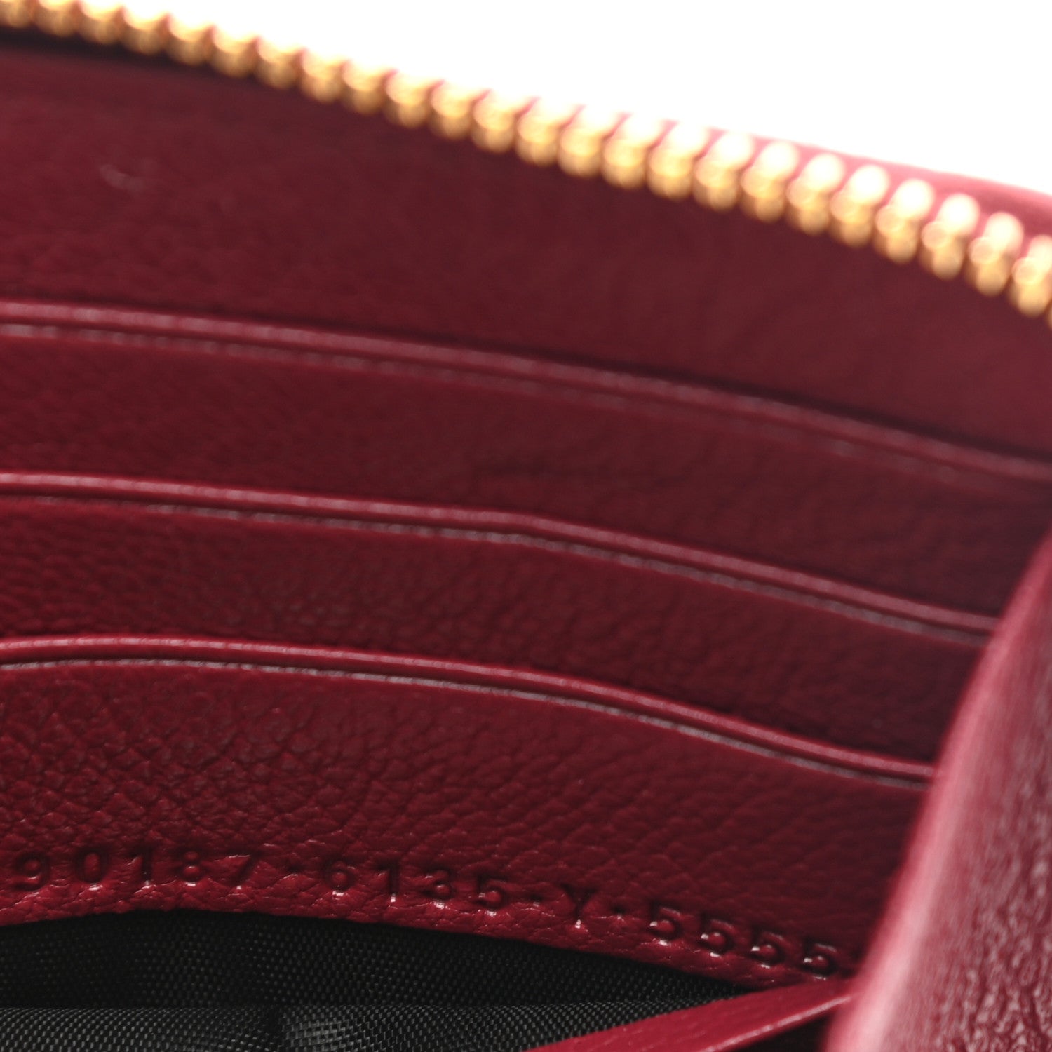 Balenciaga Chevre Gold Metallic Edge Hardware Zip Around Wallet Rouge Grenat 8 of 8