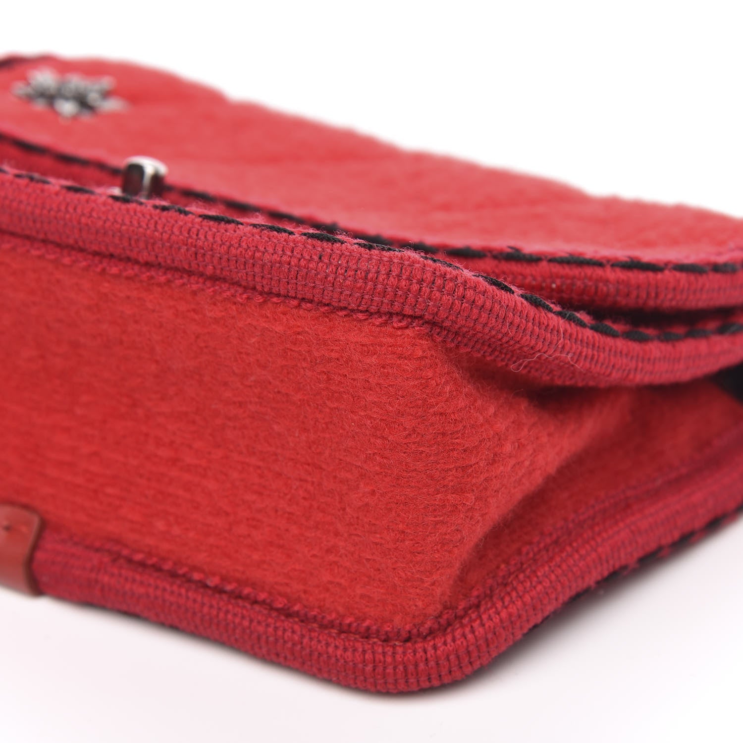 Chanel Wool Quilted Mini Edelweiss Single Flap Red 10 of 10