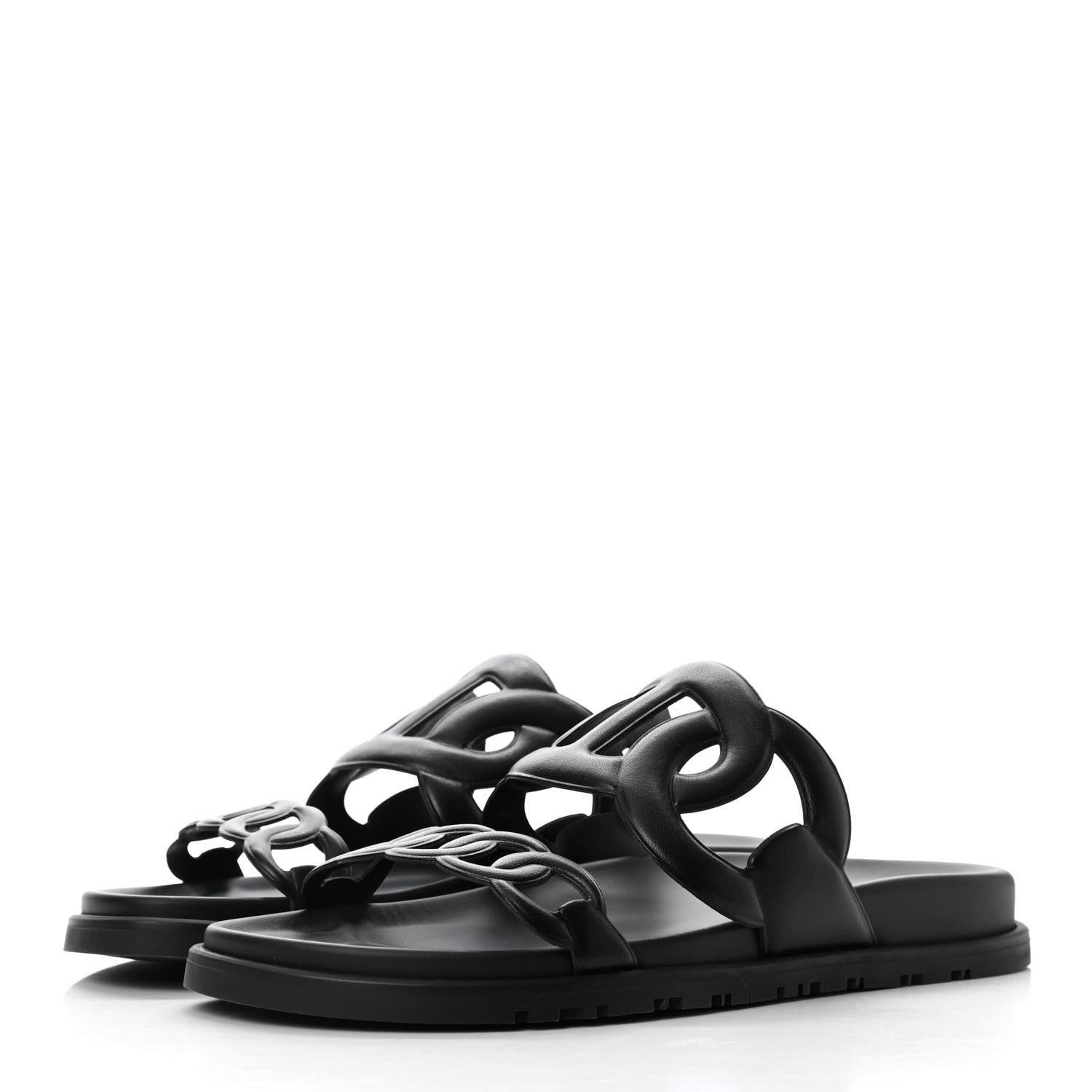 Hermes Nappa Extra Sandals 38 Black 3 of 8