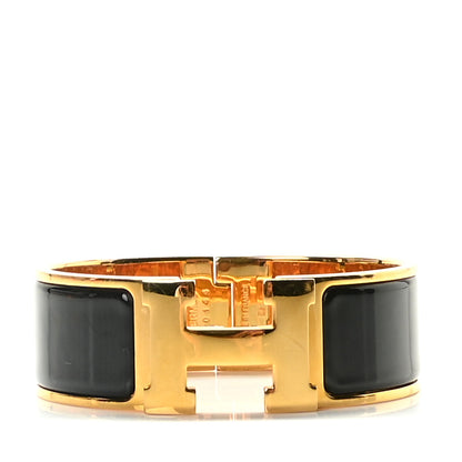 Hermes Enamel Wide Clic Clac H Bracelet PM Black 1 of 4