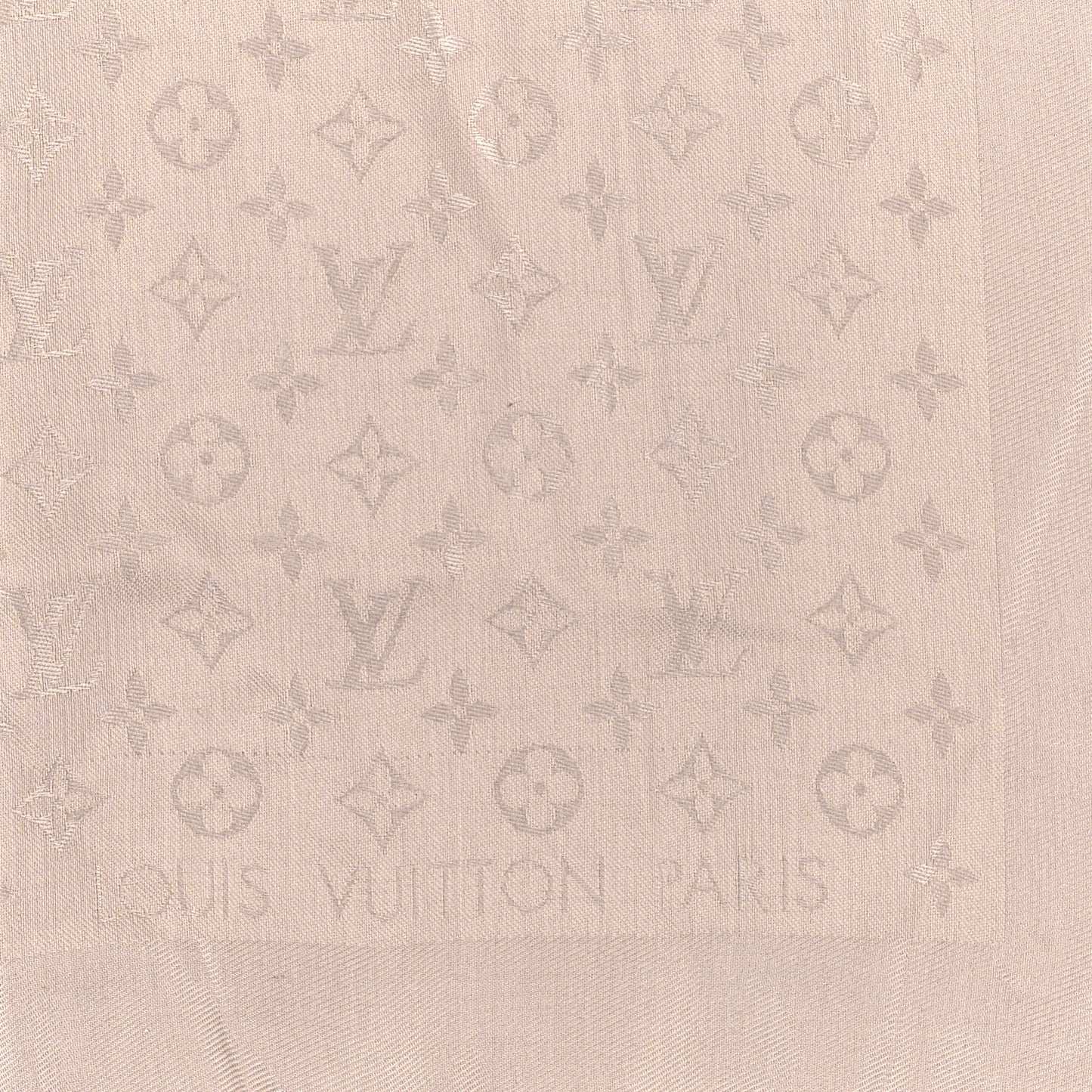 Silk Wool Monogram Shawl Greige