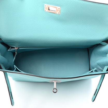 Hermes Togo Kelly Retourne 32 Bleu Atoll 5 of 10