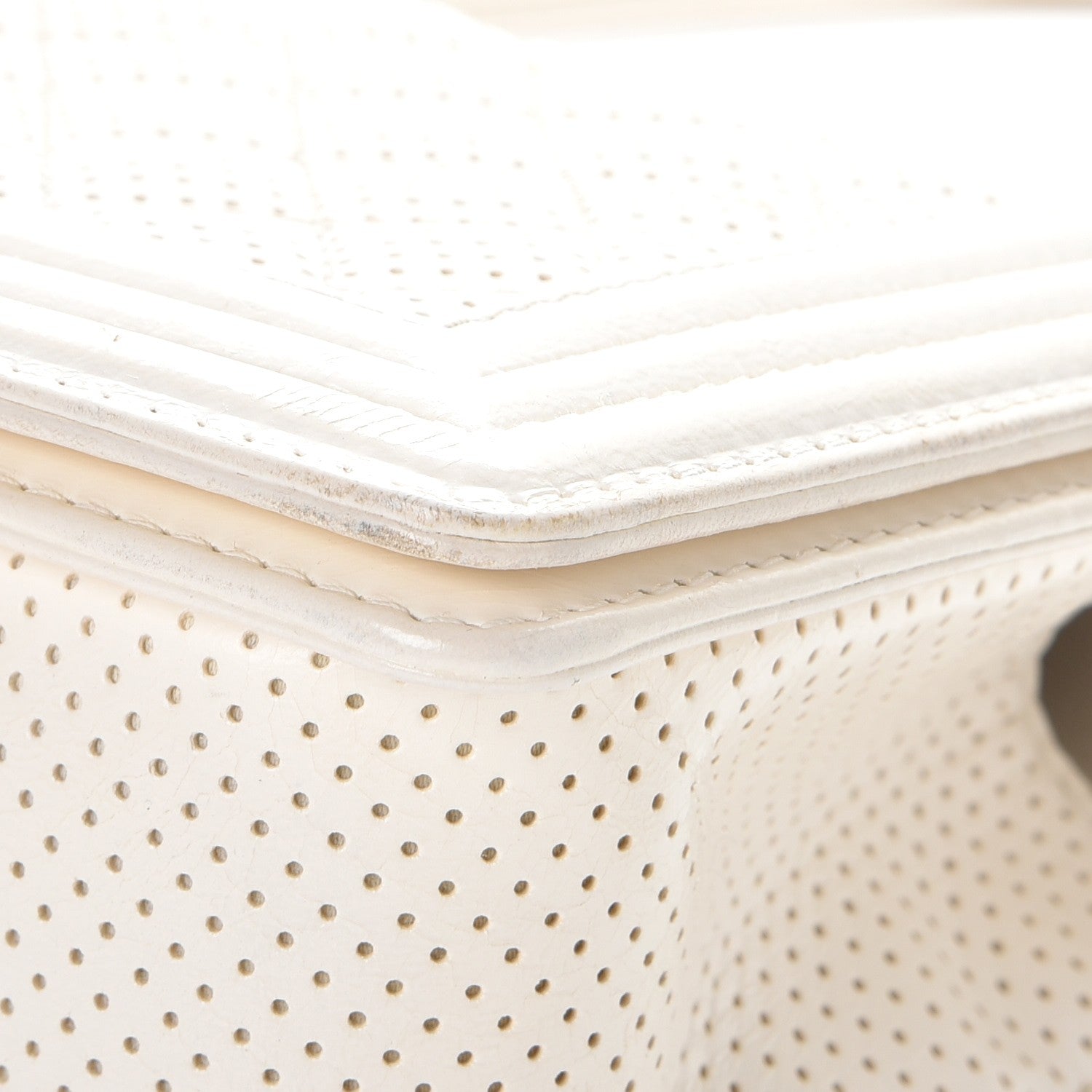 Chanel Lambskin Perforated Medium Boy Flap White 11 of 14