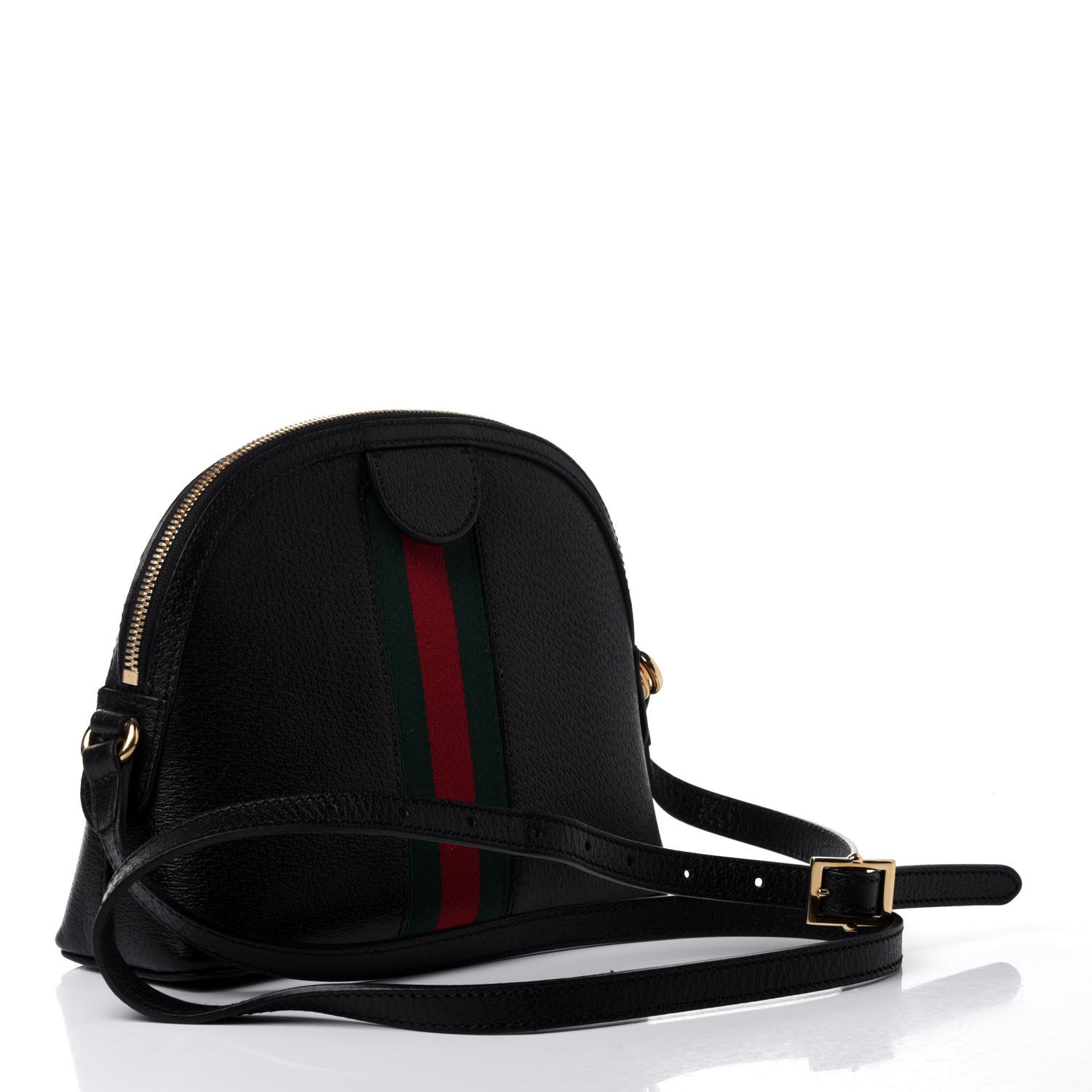Gucci Calfskin GG Web Small Ophidia Dome Shoulder Bag Black 2 of 5