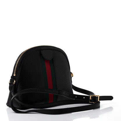 Gucci Calfskin GG Web Small Ophidia Dome Shoulder Bag Black 2 of 5