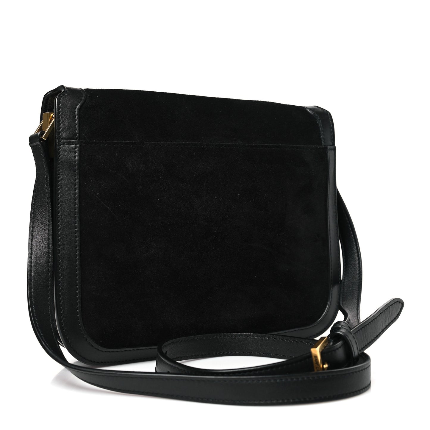 Suede Smooth Calfskin Monogram Medium Solferino Soft Satchel Black