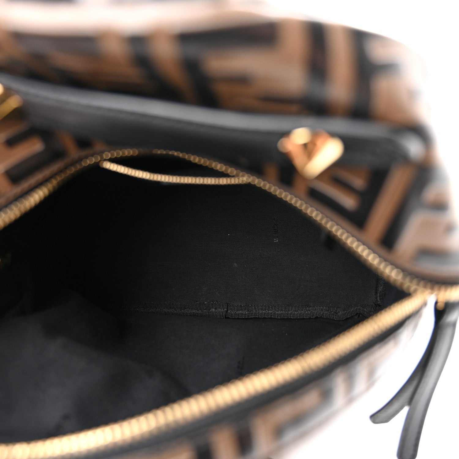 Fendi Vitello Bi-Color FF 1974 Embossed Mini Backpack Maya Black 5 of 9