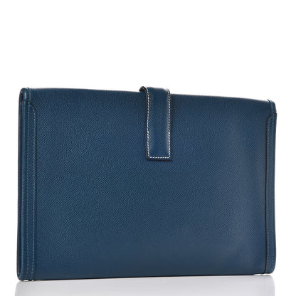Hermes Epsom Jige PM Clutch Bleu Thalassa 3 of 10