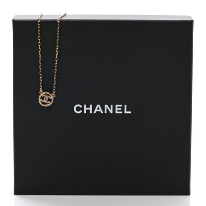 Chanel Crystal CC Chain Short Necklace Gold 7 of 7