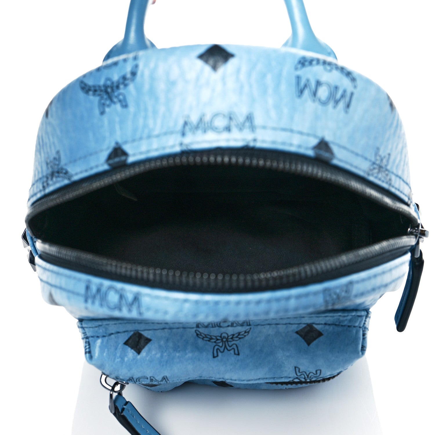 MCM Visetos Side Stud X-Mini Stark Bebe Boo Backpack Blue 7 of 10